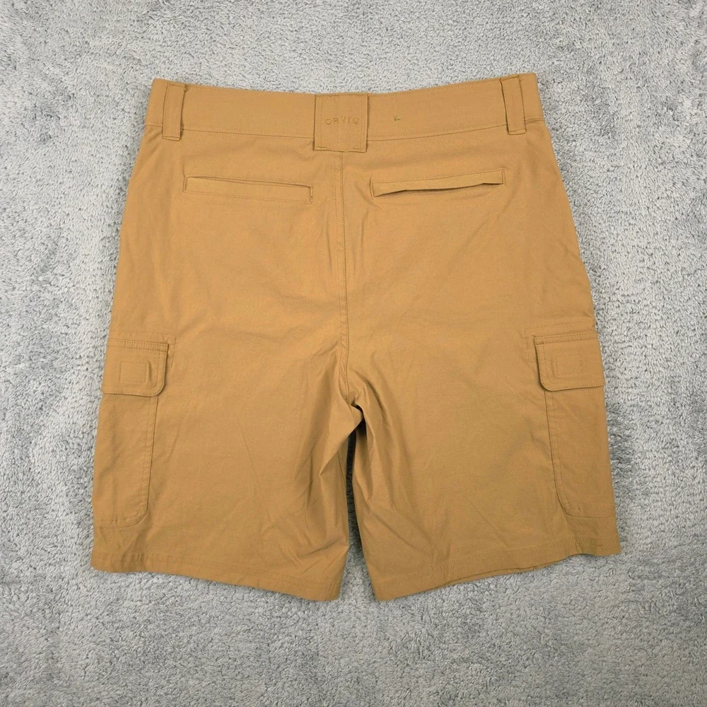 Orvis Cargo Shorts Mens 34 Grey Tan Lot of 2 Stretch Hiking Outdoor Utility Belt
